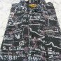 Harley DAVIDSON SHIRT Button Front Rayon Hawaiian Black ROAD MAP XL POCKETS