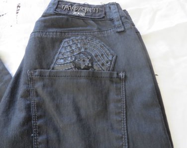 TAVERNITI JEANS BLACK COATED SKINNY Courtney 26 x 32