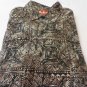 PAU HANA HAWAII Shirt Button Front Camp Browns Black XL Hawaiian Casual