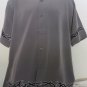 DRAGONFLY SHIRT GRAY BLACK Embroidered  Classic Button Front LARGE  NEW