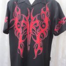 DRAGONFLY SHIRT Black Red Tribal Double Sided Print MEDIUM Rock Roll Bowl
