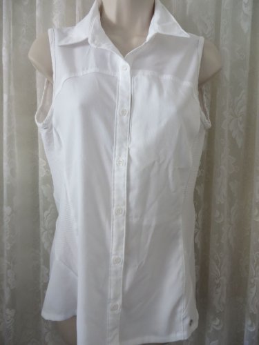 COLUMBIA SHIRT OMNI SHADE White Sleeveless  MEDIUM  Womens 15 UV PROTECTION