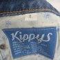 KIPPYS Womens Skirt Jean Denim Mini Distressed Studded Swarovski Crystal LARGE