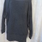 FREE PEOPLE FP BEACH Off shoulder Tee Rib Knit BLACK/Gray  SMALL NEW