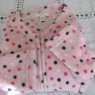 PINK Robe Zippered PJ Night Gown Sleepwear Polka Dots NEW SMALL