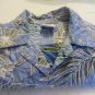 GO BAREFOOT SHIRT Hawaiian Tradition LARGE TALL  Reverse Print Button BLUES