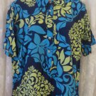 Go Barefoot Shirt Women's LARGE Blues ¾ Button