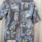 KAHALA HAWAIIAN SHIRT Blue Pineapple Mosaic Medium