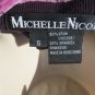 MICHELLE NICOLE Sweater Cardigan PLUM PURPLE Small BEADED Ruche Adorable