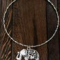 Silver elephant simple choker necklace