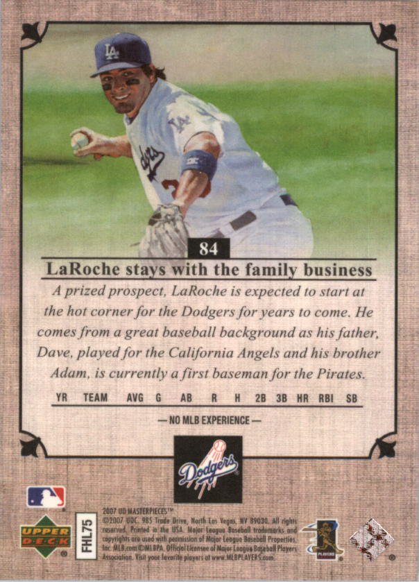 2007 UD Masterpieces 84 Andy LaRoche (RC)