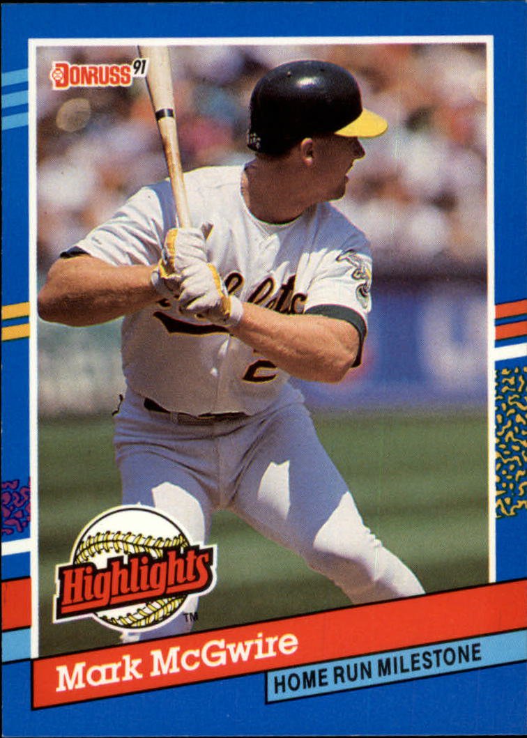 1991 Donruss Bonus Cards BC9 Mark McGwire UER