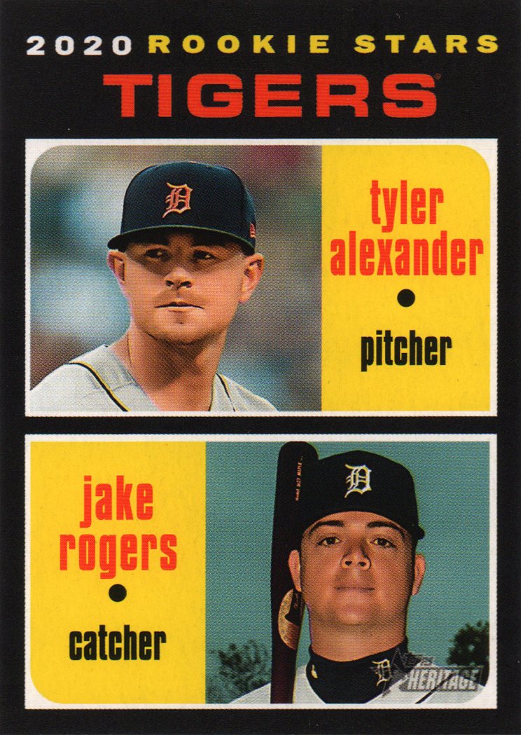 2020 Topps Heritage 39 Jake Rogers RC/Tyler Alexander RC