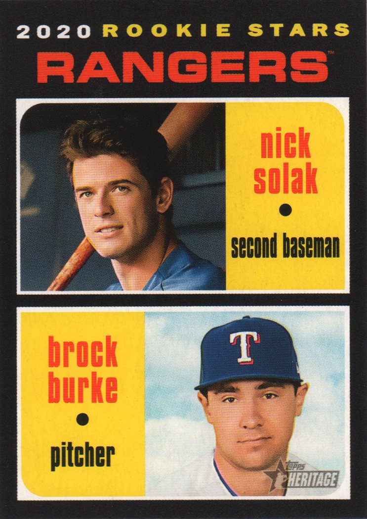 2020 Topps Heritage 181 Nick Solak RC/Brock Burke RC