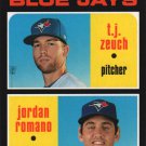 2020 Topps Heritage 376 T.J. Zeuch RC/Jordan Romano RC 2020 Topps Heritage 376 T.J. Zeuch RC/Jordan Romano RC