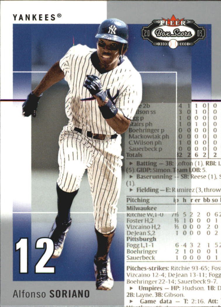 2003 Fleer Box Score 97 Alfonso Soriano