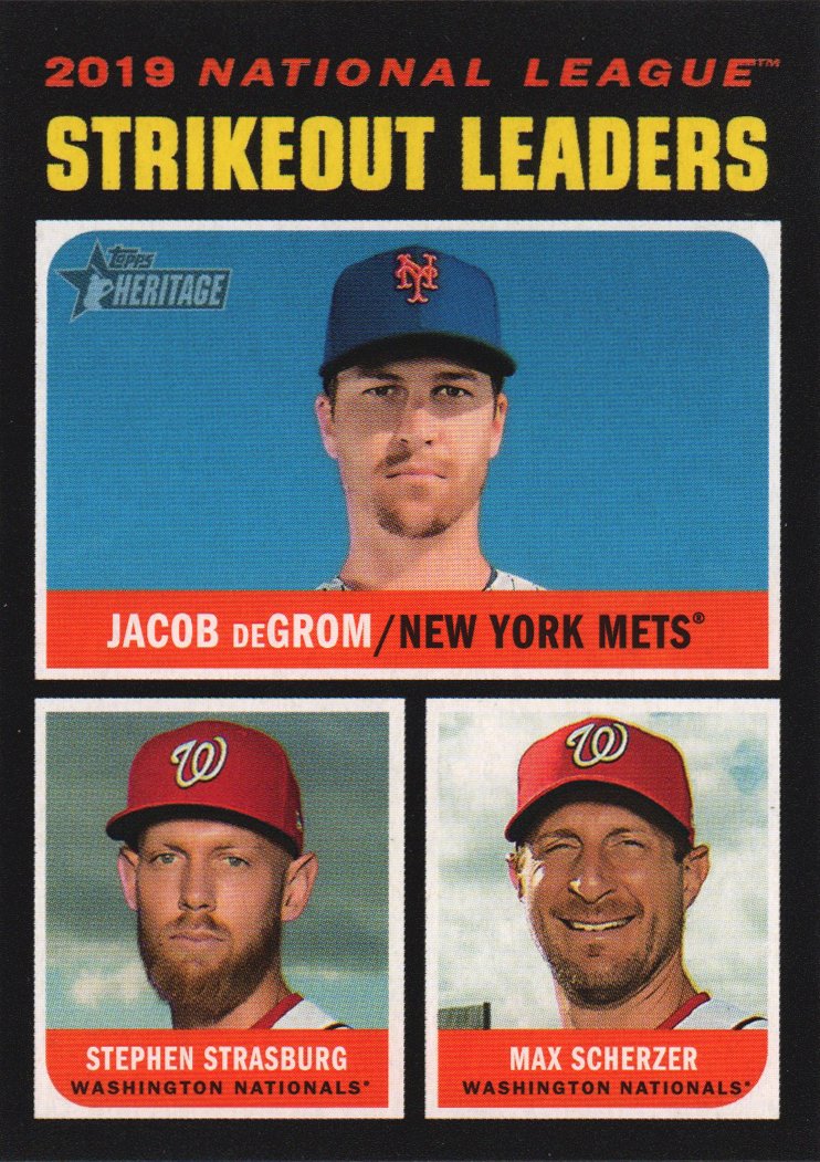 2020 Topps Heritage 72 Max Scherzer/Jacob deGrom/Stephen Strasburg LL