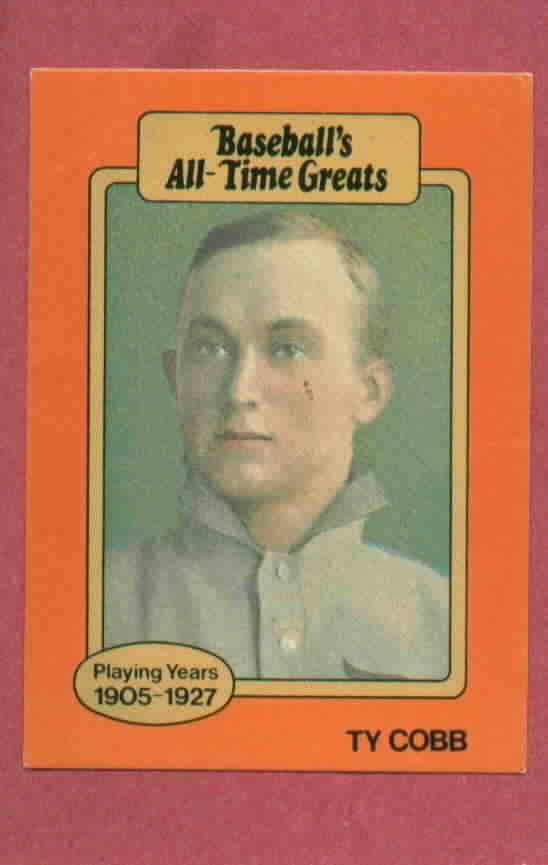 1987 Hygrade All-Time Greats 20A Ty Cobb/Card has Orange Borders