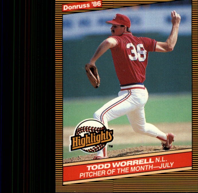 1986 Donruss Highlights 29 Todd Worrell