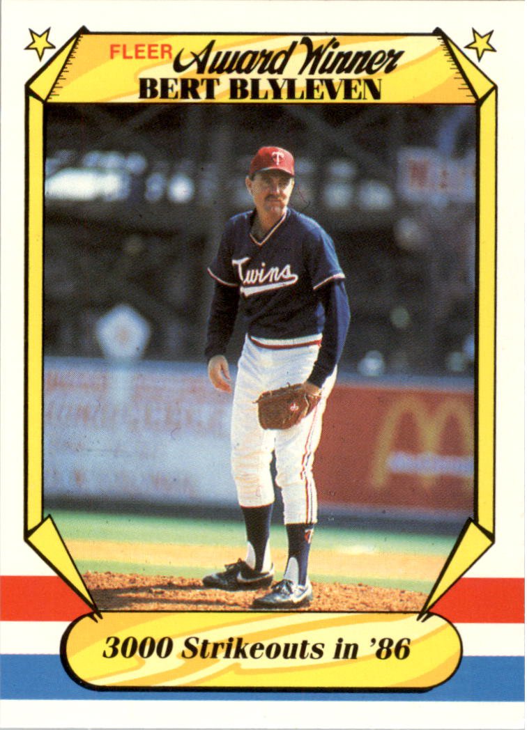 1987 Fleer Award Winners 3 Bert Blyleven