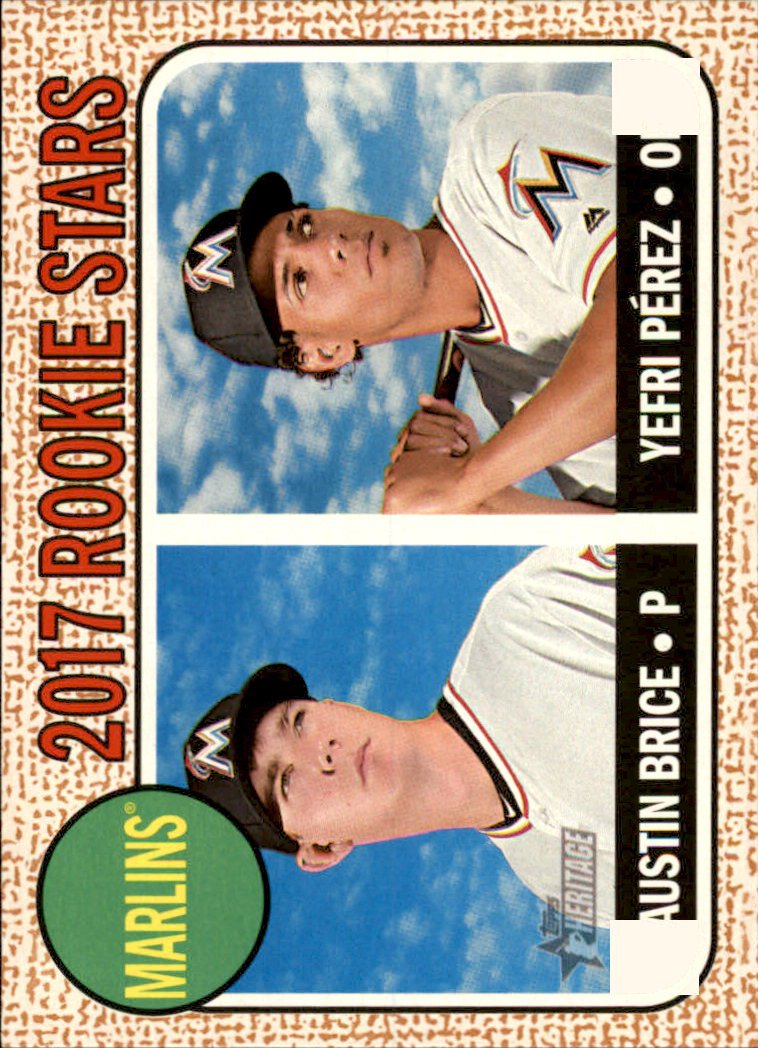 2017 Topps Heritage 42 Austin Brice RC/Yefri Perez RC
