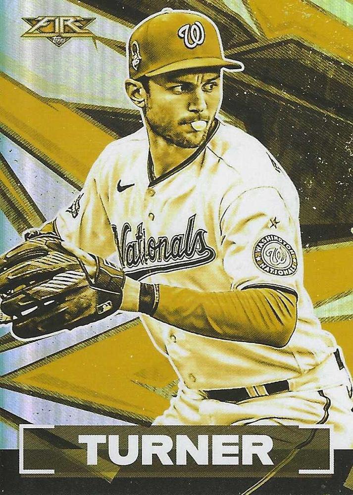 2021 Topps Fire Gold Minted 127 Trea Turner