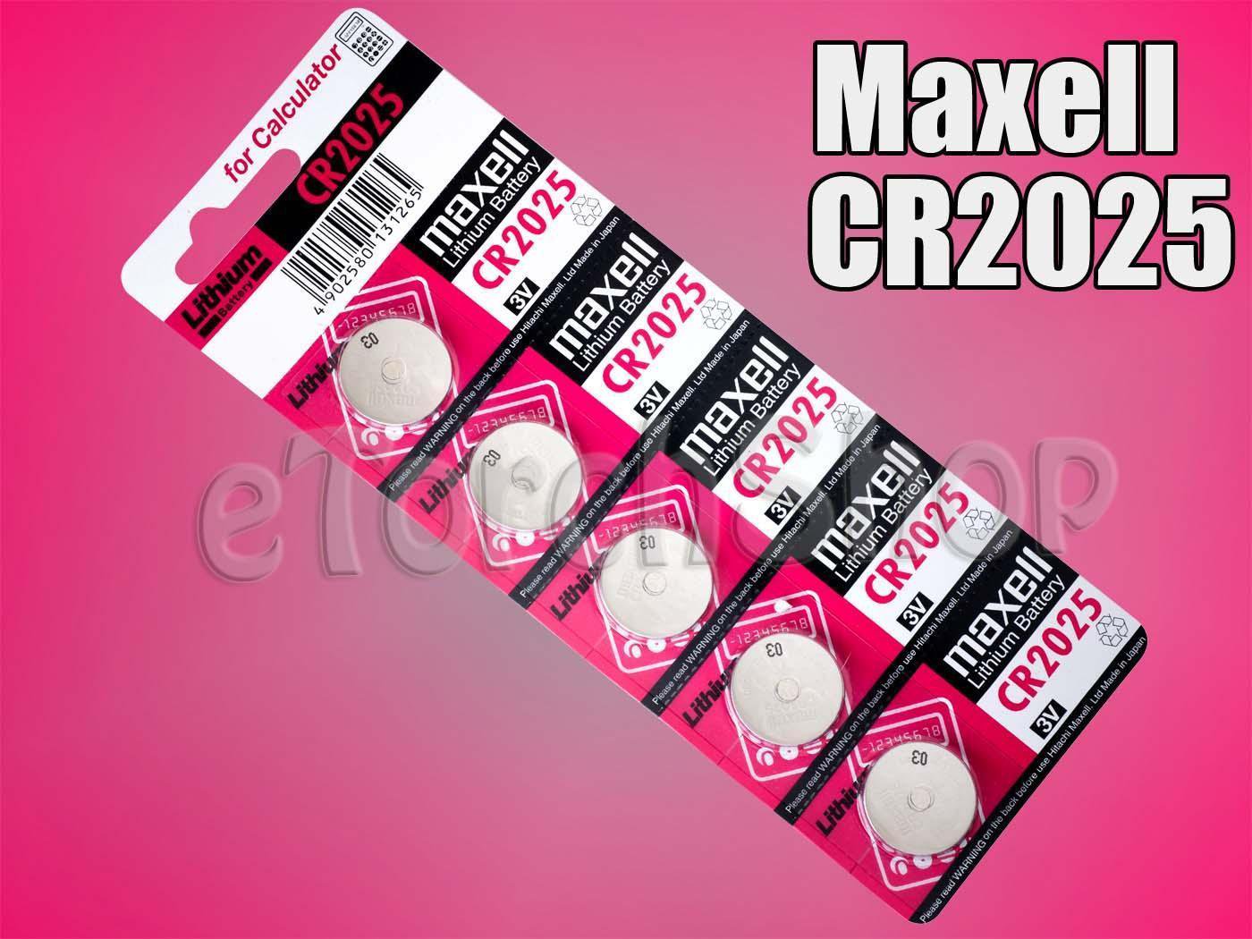 5 Pcs Maxell CR2025 CR 2025 Lithium 3 Volt 3 V Battery