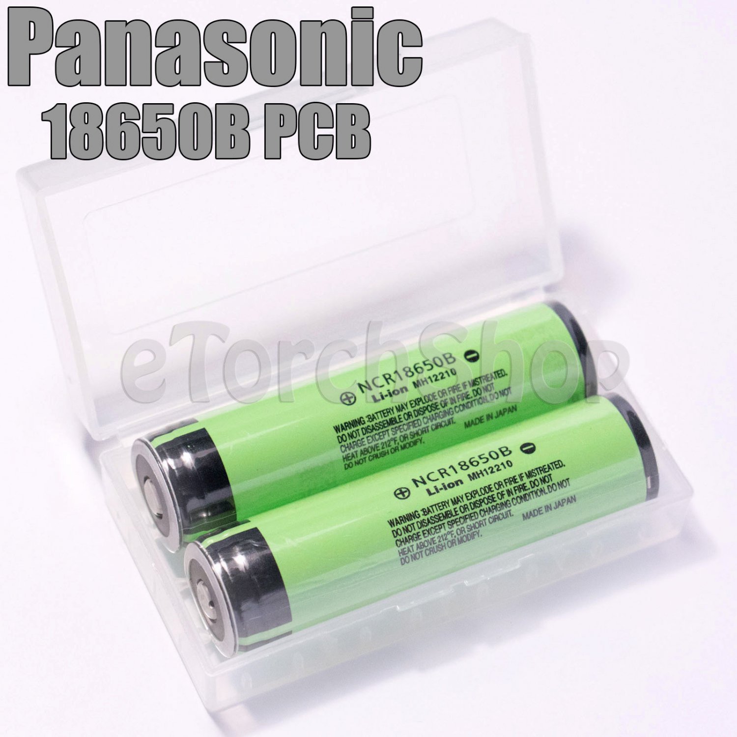 Panasonic 2x NCR18650B PCB 3400mAh Li-ion Rechargeable Battery W Case Japan