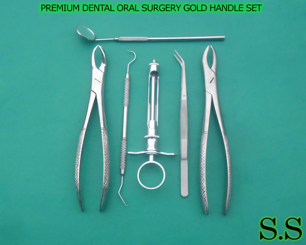 6 PCS PREMIUM DENTAL ORAL SURGERY KIT INSTRUMENTS EXTRACTING FORCEPS