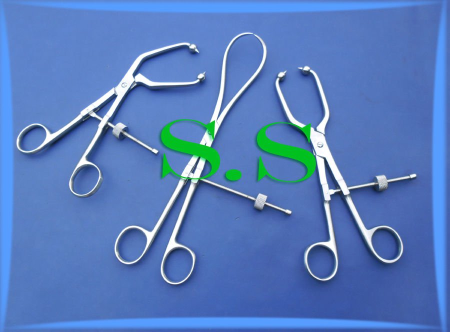 3 Assorted Reduction Forceps Surgical Orthopedic Instruments