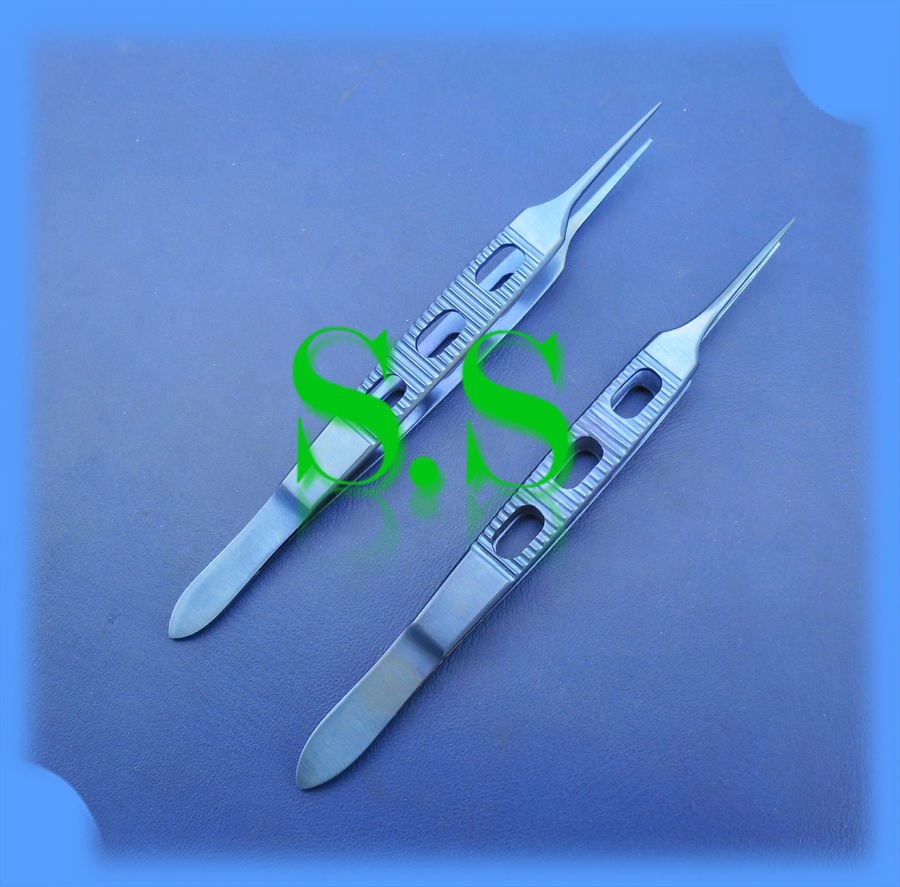 2Castroviejo Suture Tying & Corneal Forceps Straight 1x2 Teeth Titanium ...