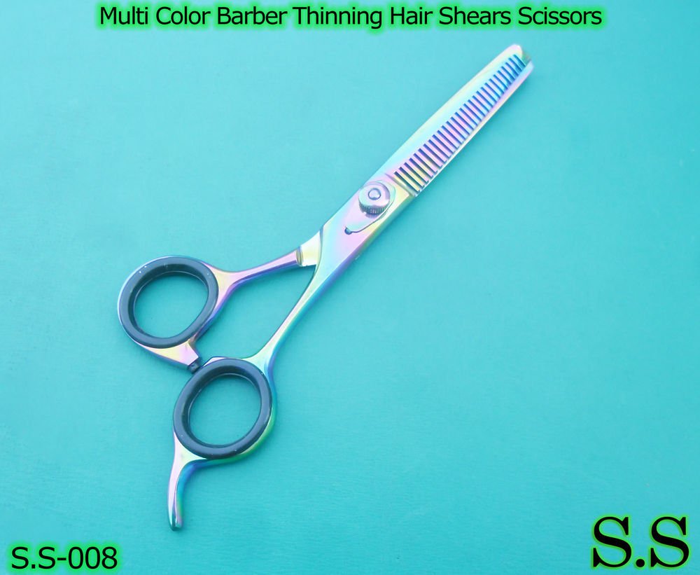 3 Pieces Multi Color Barber Thinning Hair Shears Scissors 6.75''S.S008