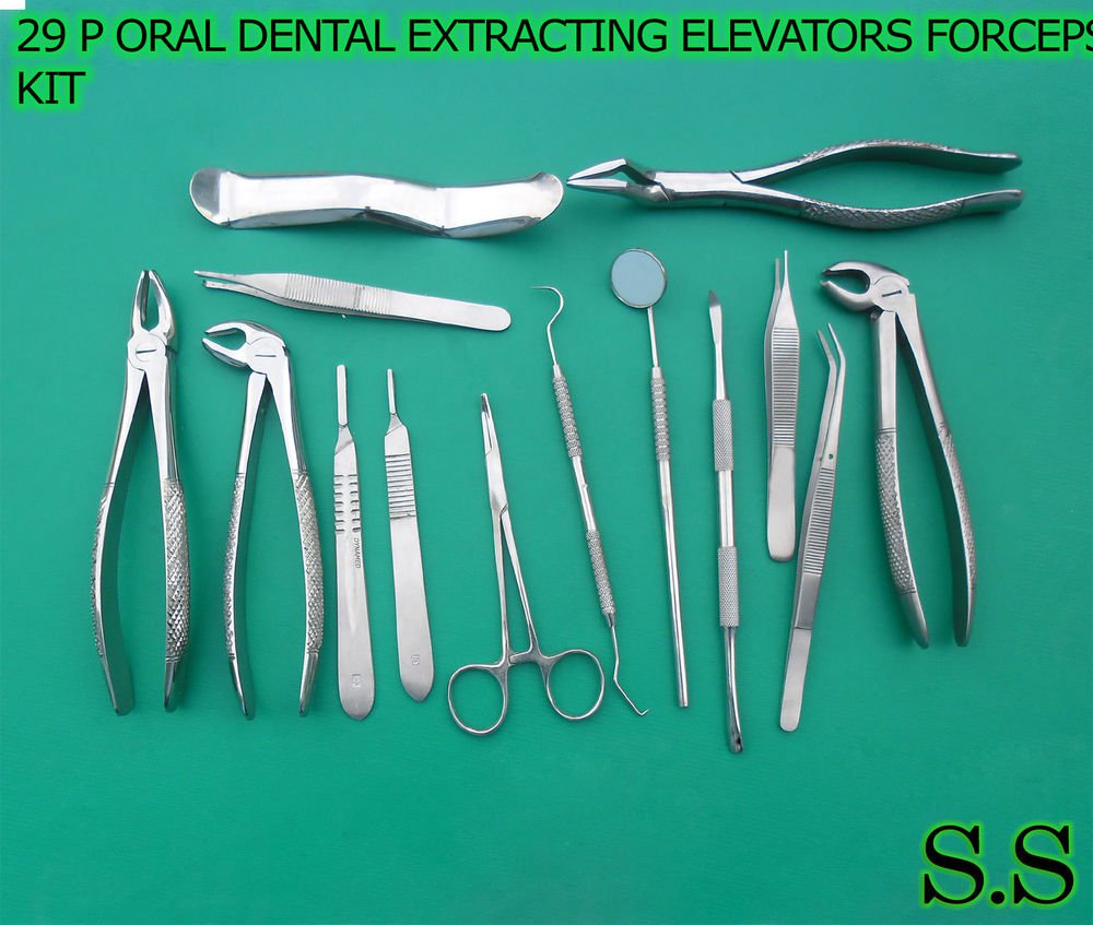 29 P ORAL DENTAL EXTRACTION SURGERY EXTRACTING ELEVATORS FORCEPS