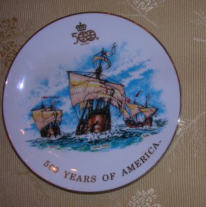 Columbus Quincentennial Commemorative Plate 500 Years of America, Price Includes S&H