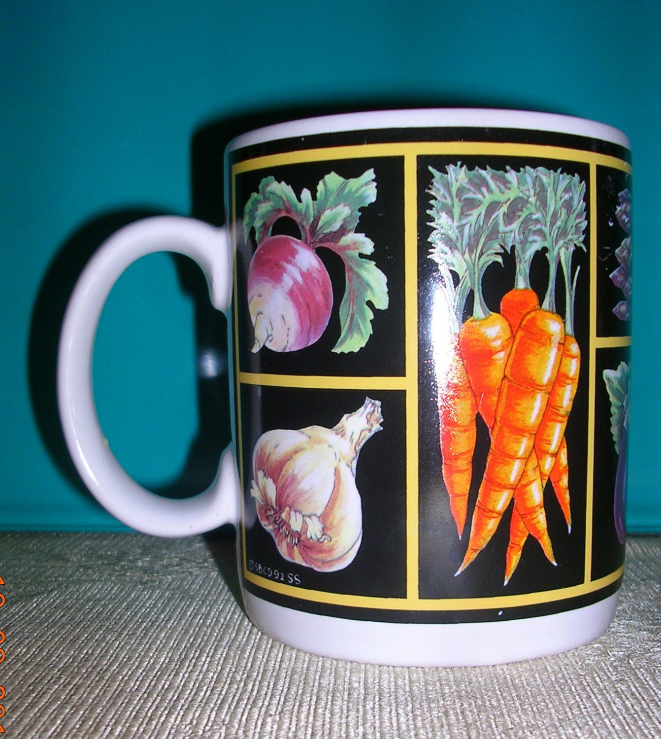 Veggie/Black Coffee Mug by Shannon Sargent, Price Includes S&H
