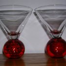 Handmade Cosmopolitan Cocktail Glasses - Orange Base, Price Includes S&H