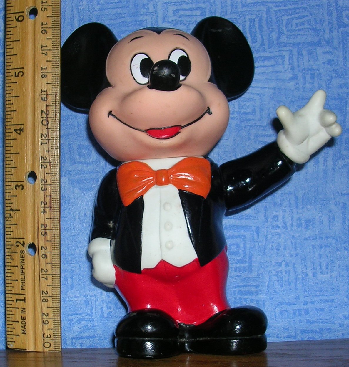 Vintage Plastic Mickey Mouse Bank with Stopper, Price Includes S&H