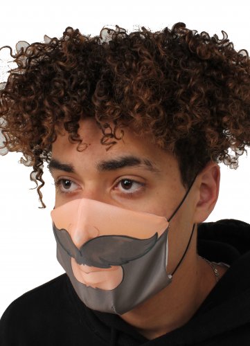 Fun Brown Beard Face Mask/ Face Guard Washable