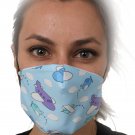 Fun Blue Airplane Face Mask/ Face Guard Washable