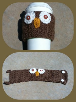 Owl Coffee Cup Cozy