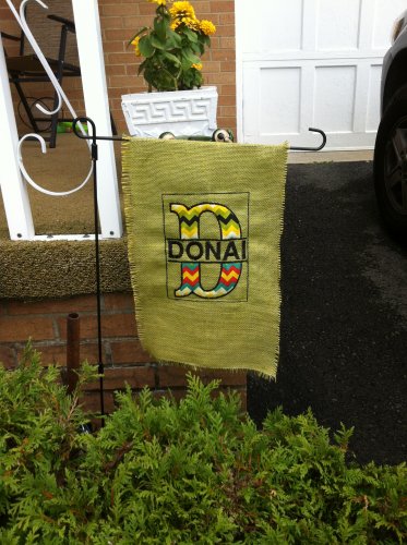Burlap Name Flag