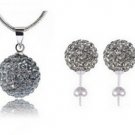 Shamballa Jewelry Set - Charcoal