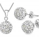 Shamballa Jewelry Set - White (Clear)