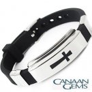 Stainless Steel & Rubber Unisex Bracelet