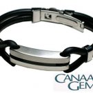 Stainless Steel & Rubber Unisex Bracelet