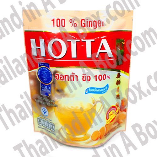 100% Ginger Hotta Instant Ginger Tea Drink No Sugar Beverage for Health 70 G. (7g.x10 Sachets)