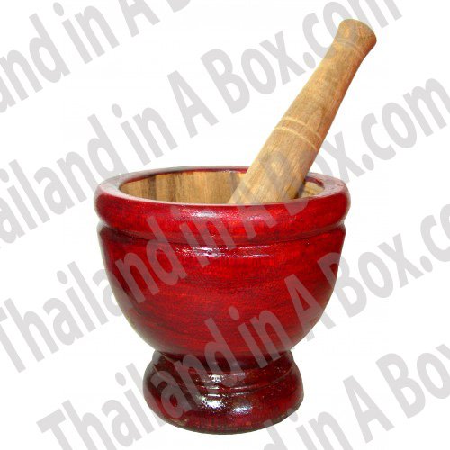 Thai Mortar Pestle Grinding Cookware Thai Food Menu Recipe Kitchen Tool