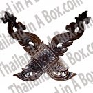 Thai Ka-Lear Lanna Art Roof Piece Wood Carving Wall Decor