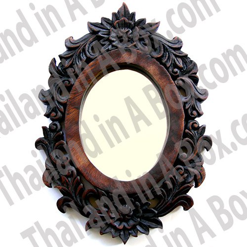 Wall Mirror Thai Art Hand Carved Wall Decor Photo Frame