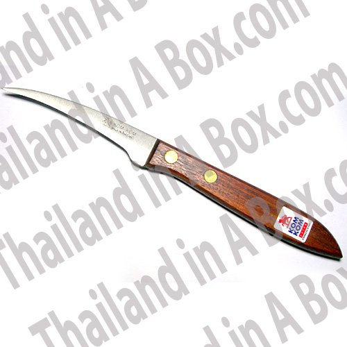 Kom Kom Thai Fruit Vegetable Carving Knife Wood Handle Thai Food Art Engraving Tool 2.5 Inches Blade